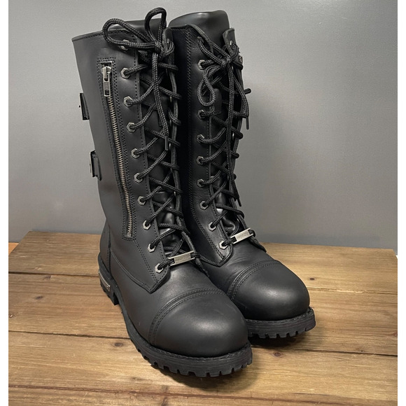 Milwaukee Leather Men\'s Tactical Lace Up Boots Size 10.5 Black Motorcycle 9069 main image 11